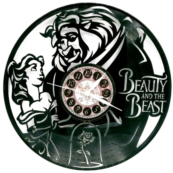 Handmade Other - BEAUTY AND THE BEAST vinyl record clock